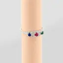 Anillo en Plata ley 925 cristales colores mix 