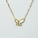 [AC-CDD-138] Collar en acero gold dije mariposa carey blanco.webp