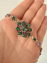 Pulsera plata 925 quemada cristales verdes marquesita.webp