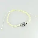Pulsera ajustable cordón bola microcircón plata.webp