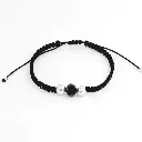 pulsera cordón negro balines plata 925.webp