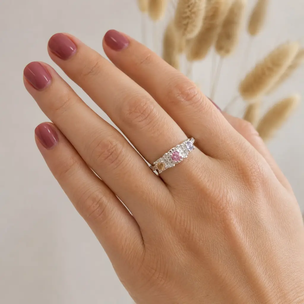 ANILLO PLATA LEY 925 CRISTALES COLORES PASTELES.webp