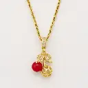 [G-CDD-238] Cadena en rodinado gold cadena especial dije microcirconia cerezas.webp