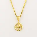 [G-CDD-229] Cadena en rodinado gold cadena especial dije microcirconia árbol.webp