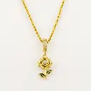 [G-CDD-227] Cadena en rodinado gold cadena especial dije microcirconia rosa.webp