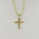 [G-CDD-236] Cadena en rodinado gold cadena especial dije microcirconia cruz.webp