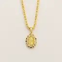 [G-CDD-232] Cadena en rodinado gold cadena especial dije microcirconia color virgen Guadalupe.webp