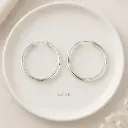 Arete argolla lisa tubular 2,6cm plata 925