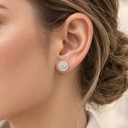 Aretes en Plata ley 925 círculo microcircones blancos