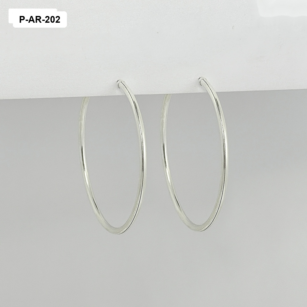 Arete argolla lisa tubular 5cm plata 925