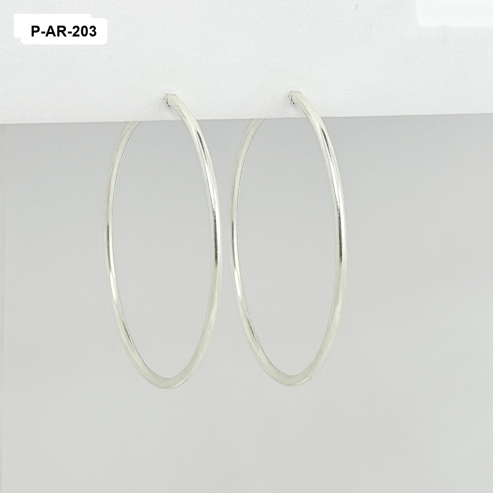 Arete argolla lisa tubular 6cm plata 925