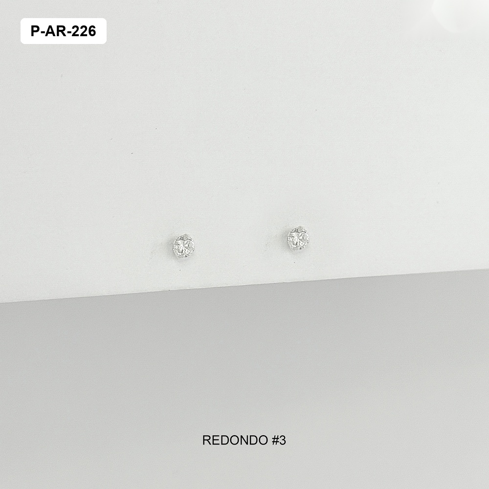 *TOPO PLATA 925 CIRCÓN BLANCO REDONDO N3