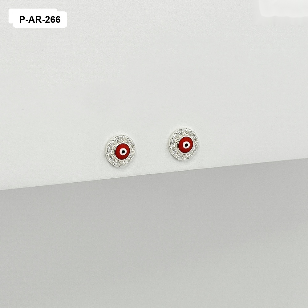 *TOPO PLATA 925 MICRO CIRCÓN OJITOS ROJOS