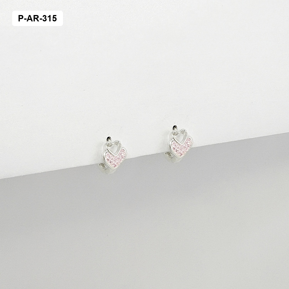 *ARGOLLA PLATA 925 HUGGIE CIRCONES ROSA1,5CM