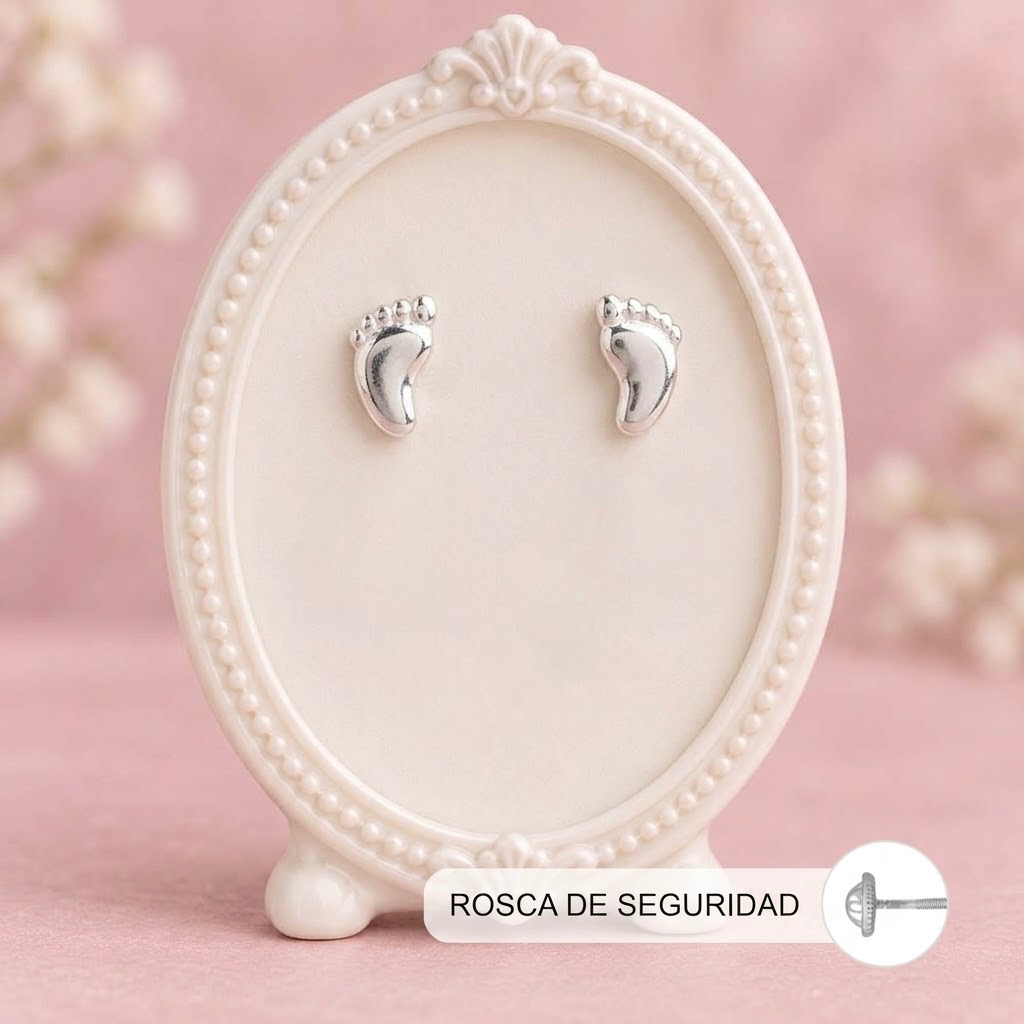 Topos en plata ley 925 pies rosca de seguridad (ortopedico)