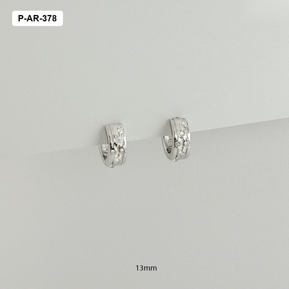 *ARGOLLA PLATA LEY 925 B. RODIO HUGGIE ANCHA CIRCONES 1.3 CM