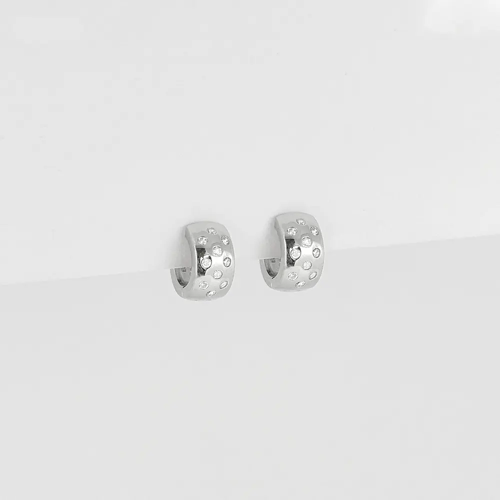 *ARGOLLA PLATA LEY 925 B. RODIO HUGGIE ANCHA REDONDA 1.3 CM