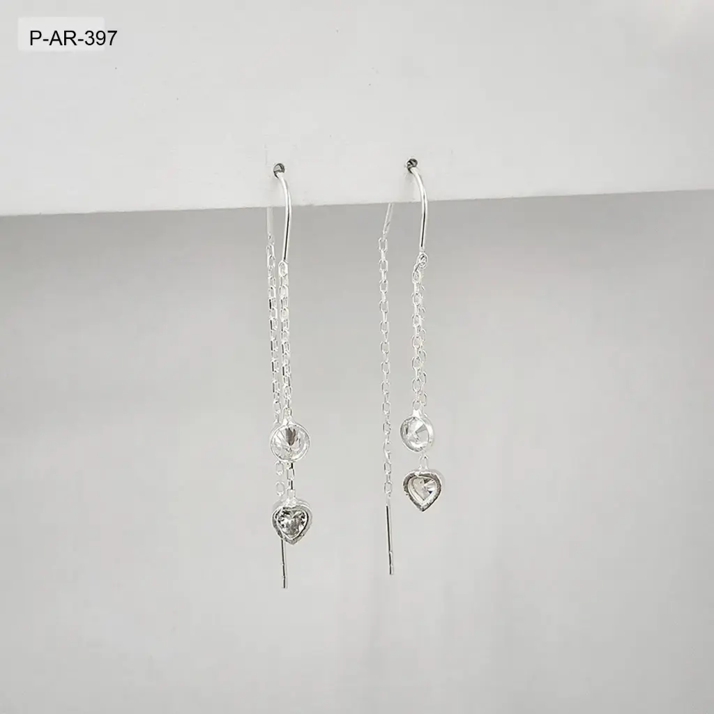 *ARETES EN PLATA LEY 925 SISTENA PASAR CORAZÓN