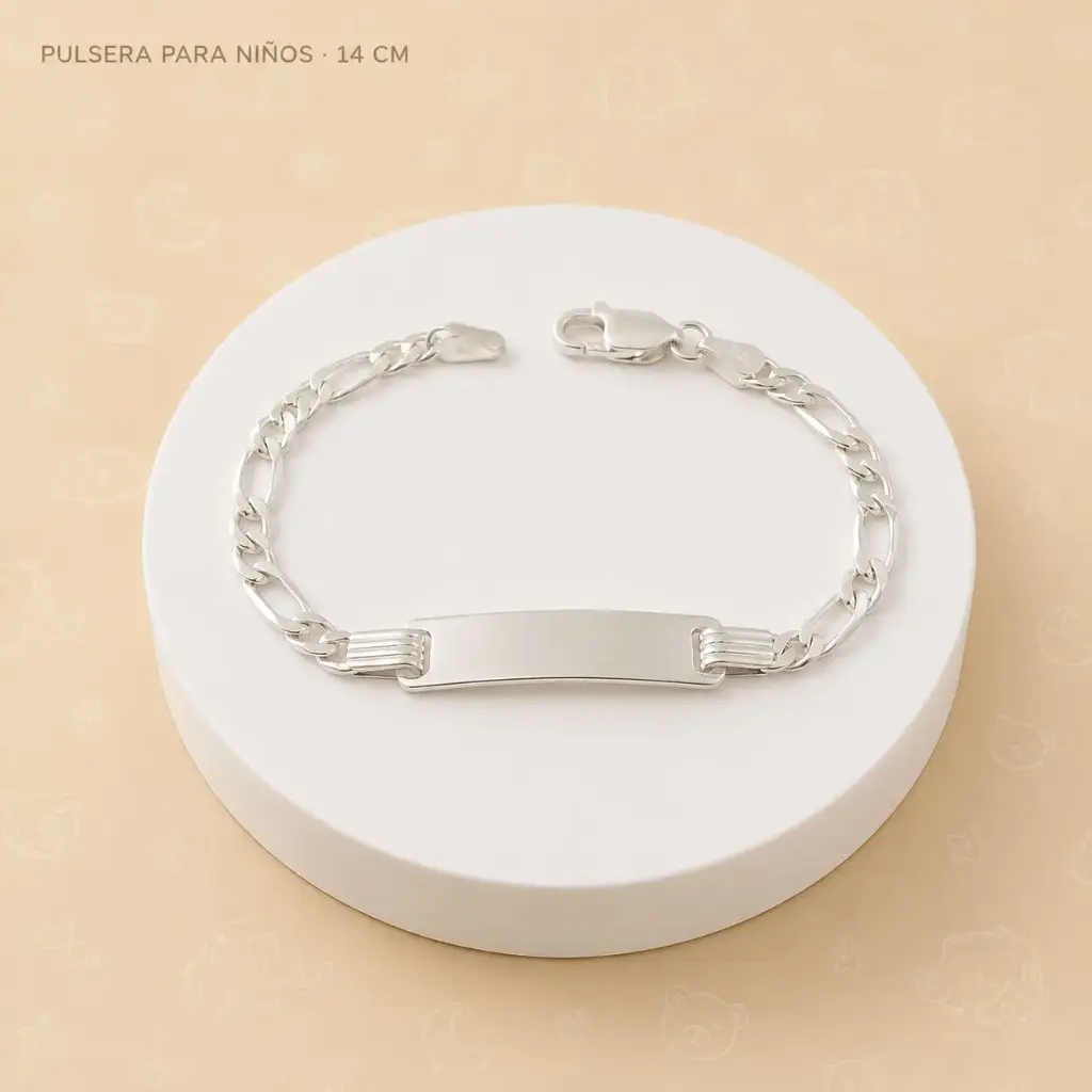 Pulsera en plata ley 925 esclava para niños tejido cartier 14cm
