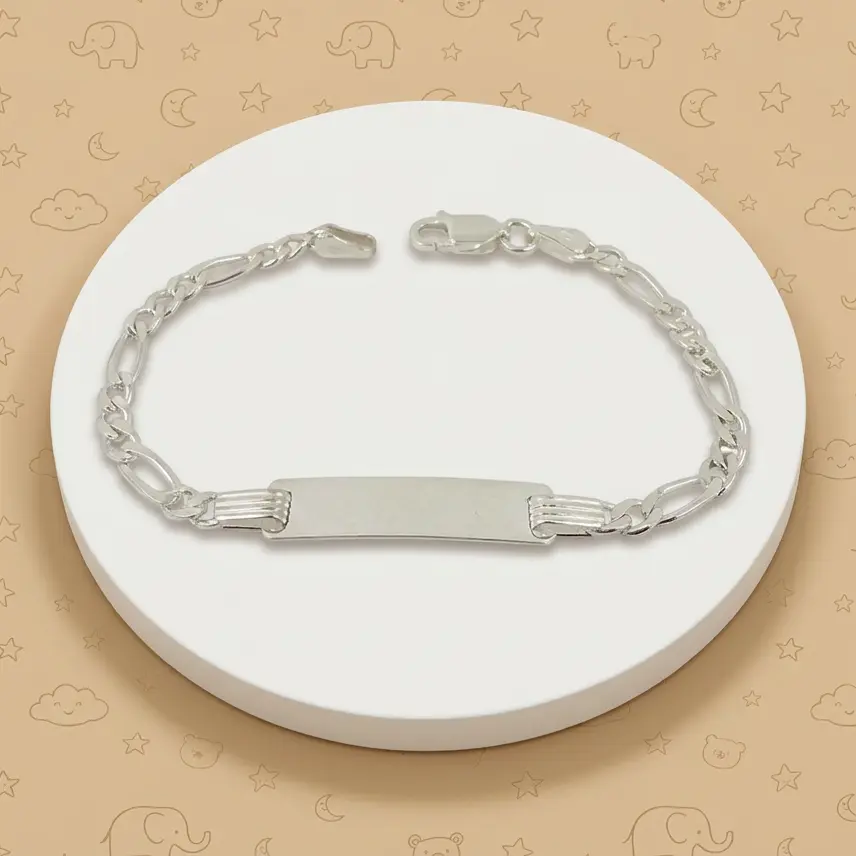 Pulsera en plata ley 925 esclava para niños tejido cartier 14cm