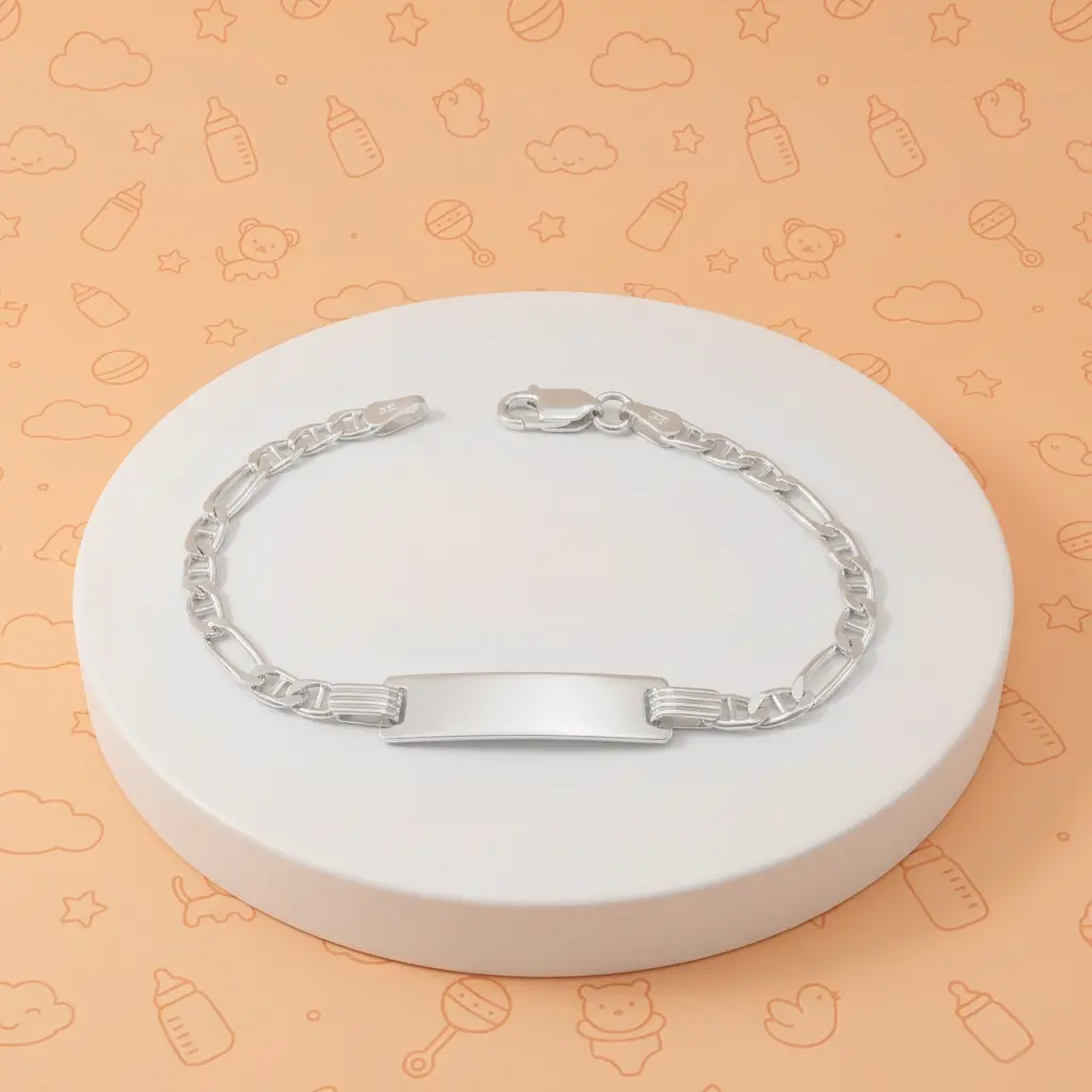 Pulsera en plata ley 925 esclava para niños tejido cartier escalera 14cm