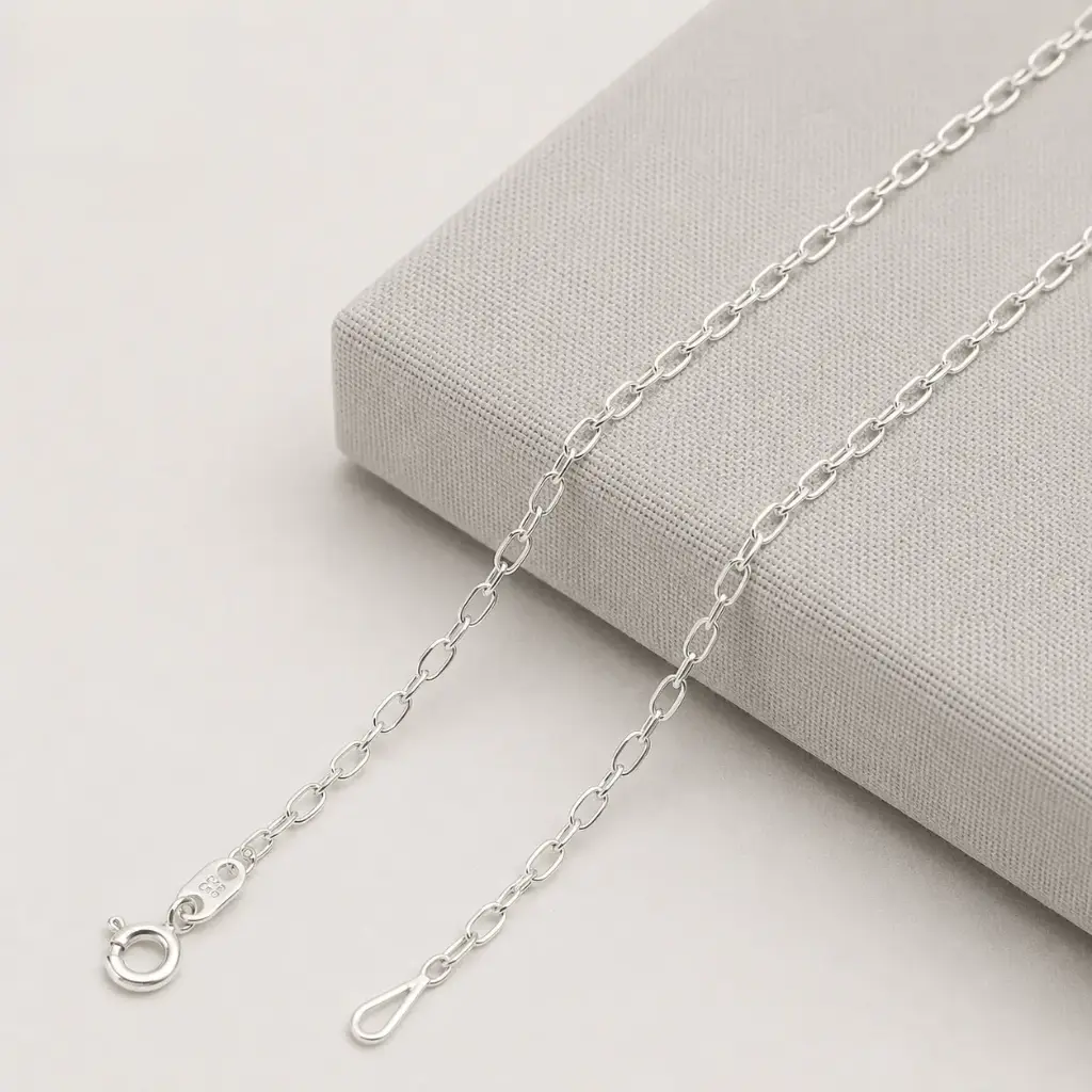 Cadena plata 925 tejido bilbao 45 cm