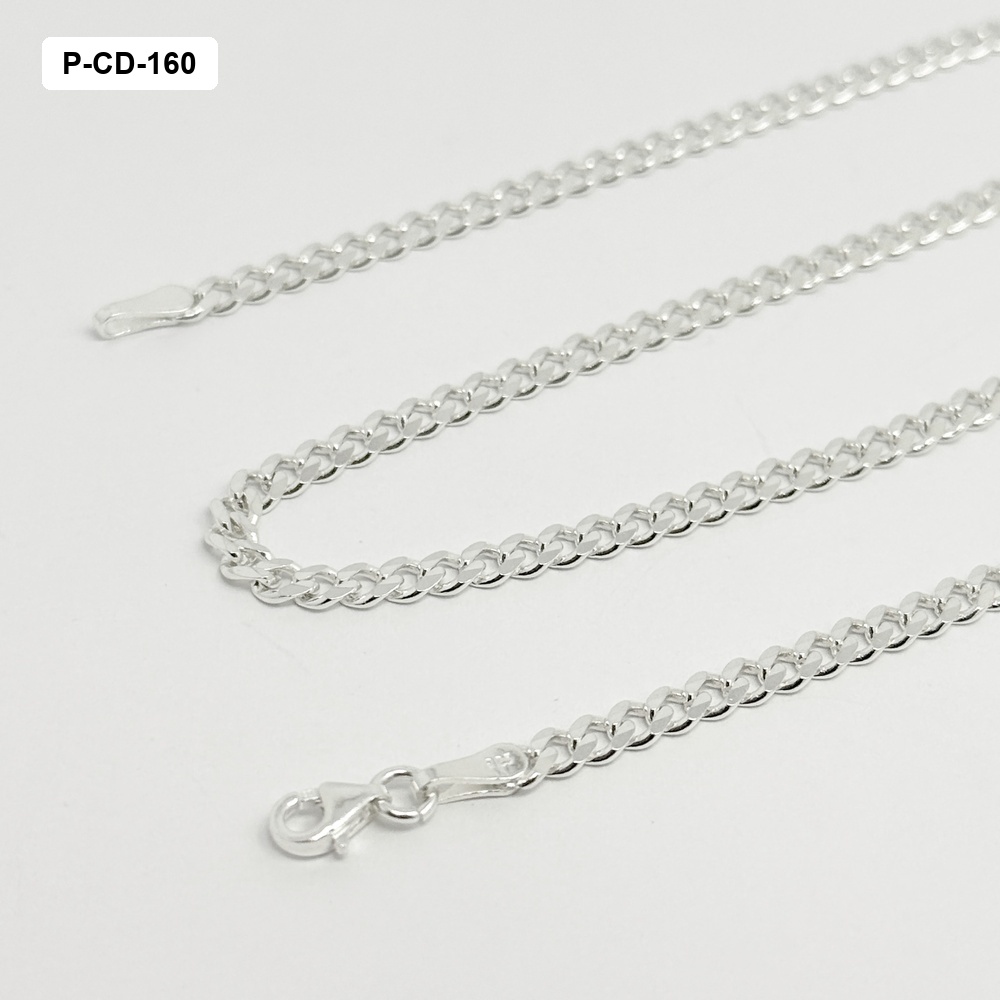 *CADENA PLATA 925 TEJIDO BARBADA 50CM 4MM