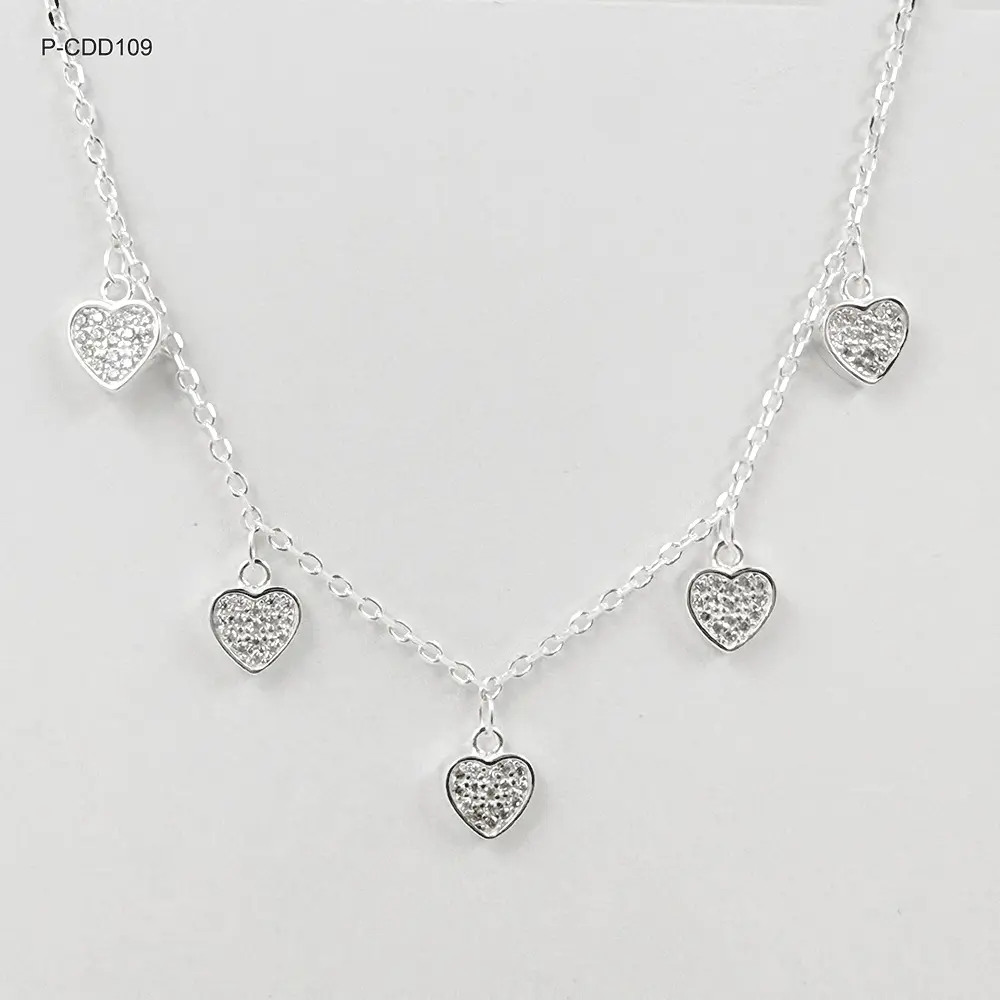 *COLLAR EN PLATA LEY 925 DOBLE CORAZONES
