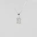 Collar en plata ley 925 dije inicial microcircones 1.2 cm