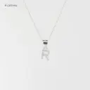 Collar en plata ley 925 dije inicial microcircones 9 mm
