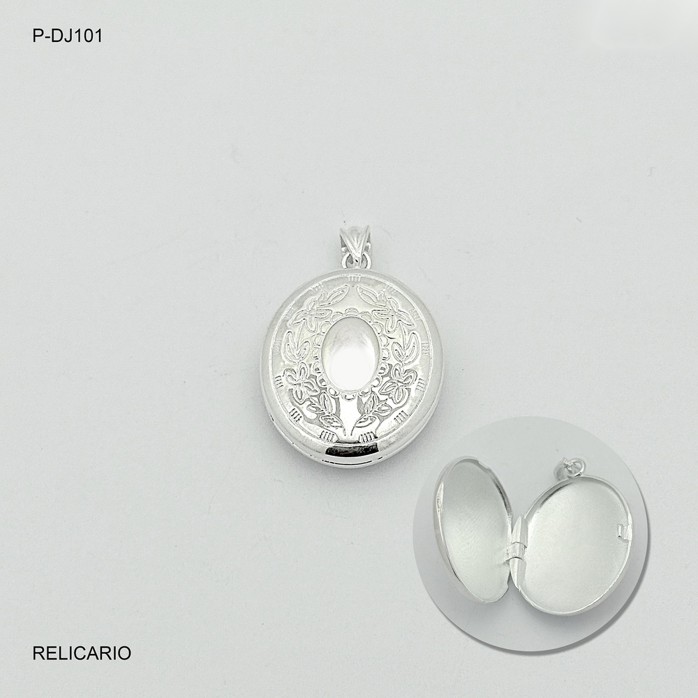 Dije relicario ovalado plata 925