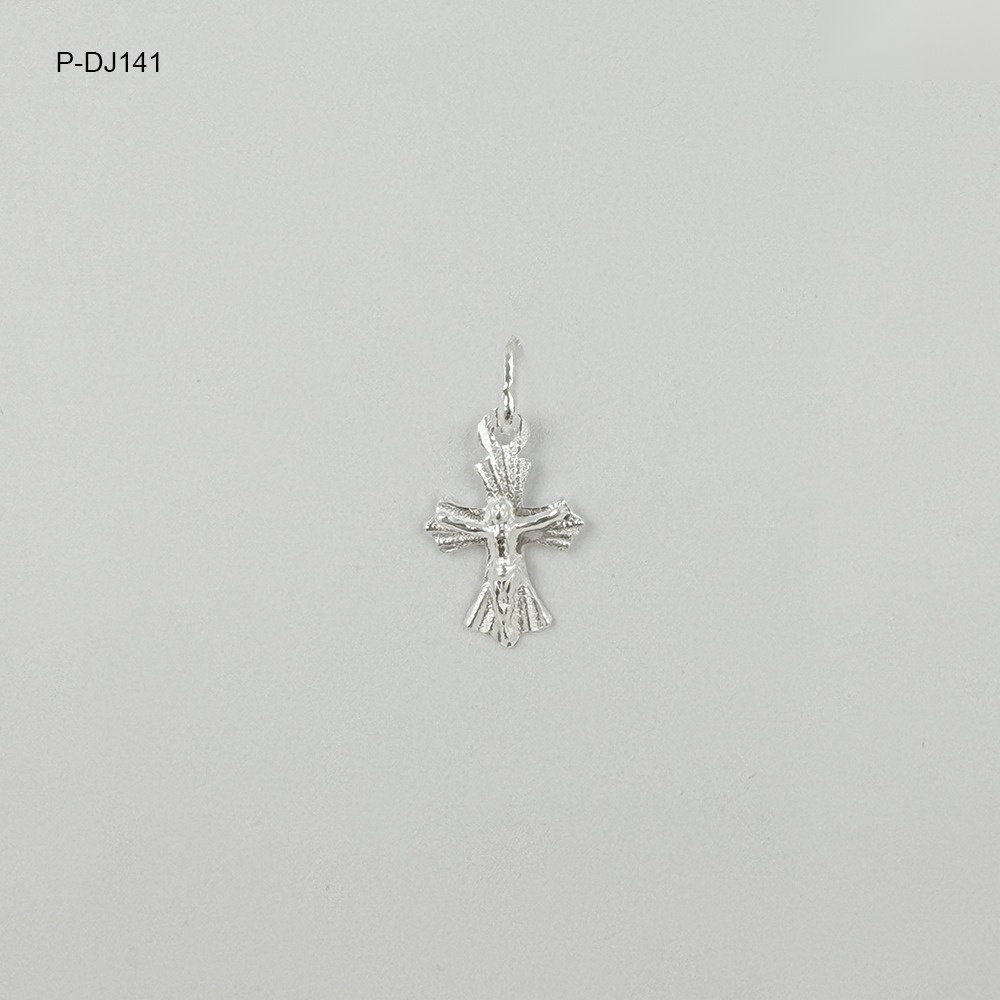 Dije plata 925 cruz puntas cristo 1.8 cm