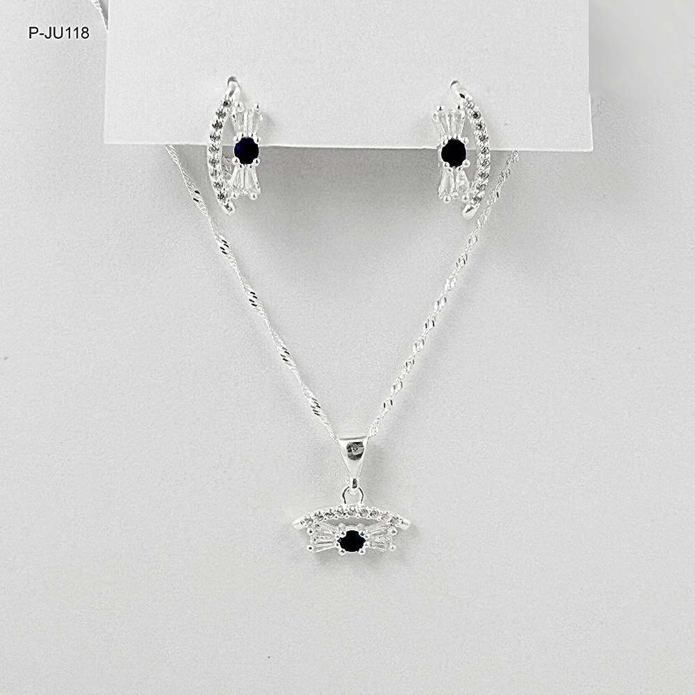 Juego plata 925 thai broche catalan lazo cristal azul