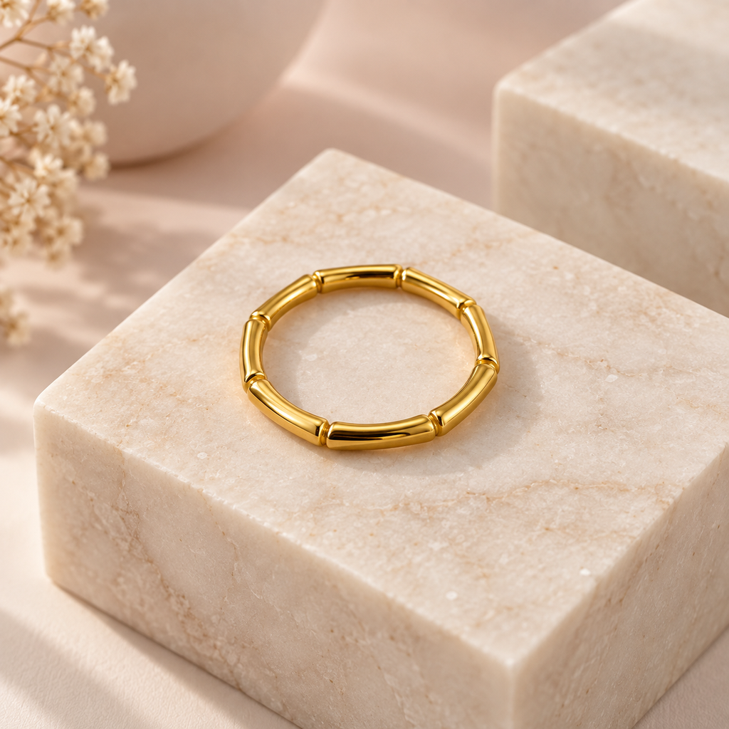 Anillo en acero gold aro simple