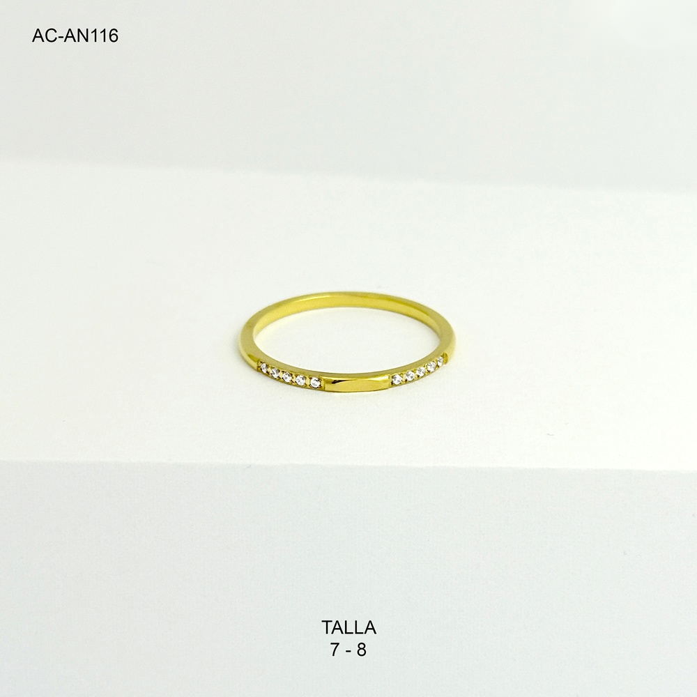 Anillo en acero gold destello