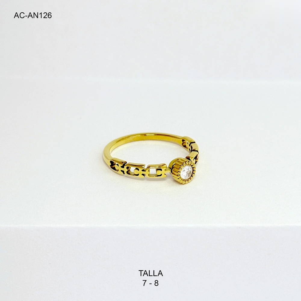 *ANILLO EN ACERO SOLITARIO