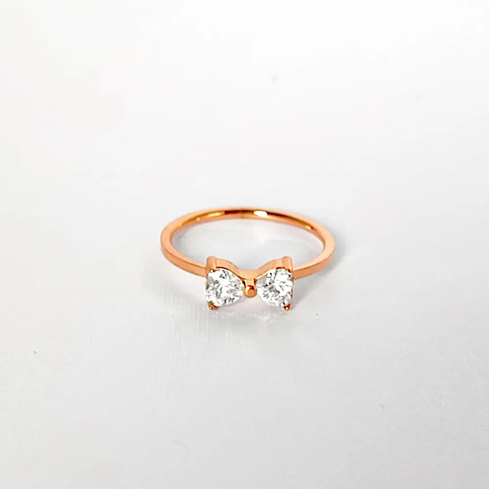 Anillo en acero gold rose corbatin