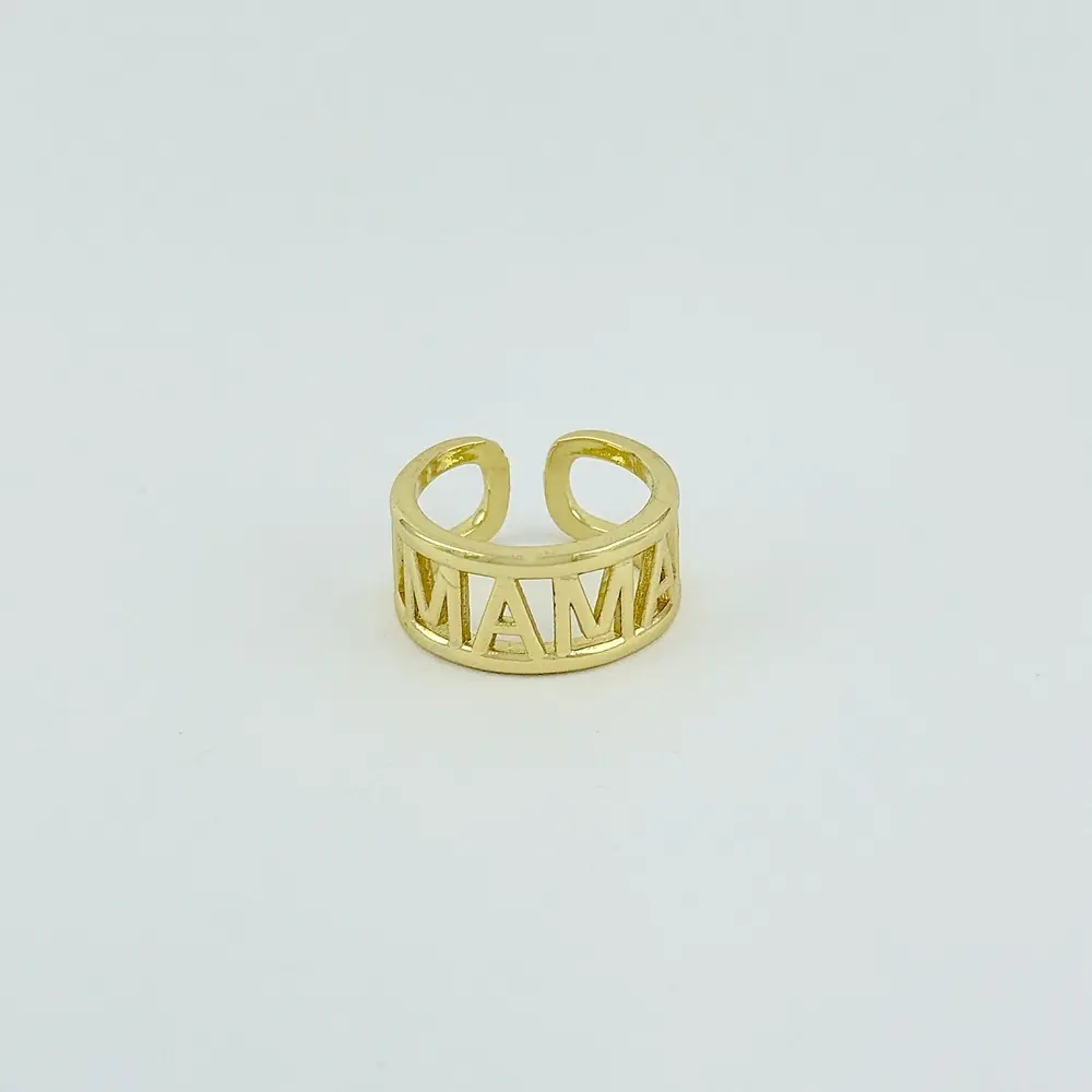 Anillo en rodinado gold ajustable Mamá