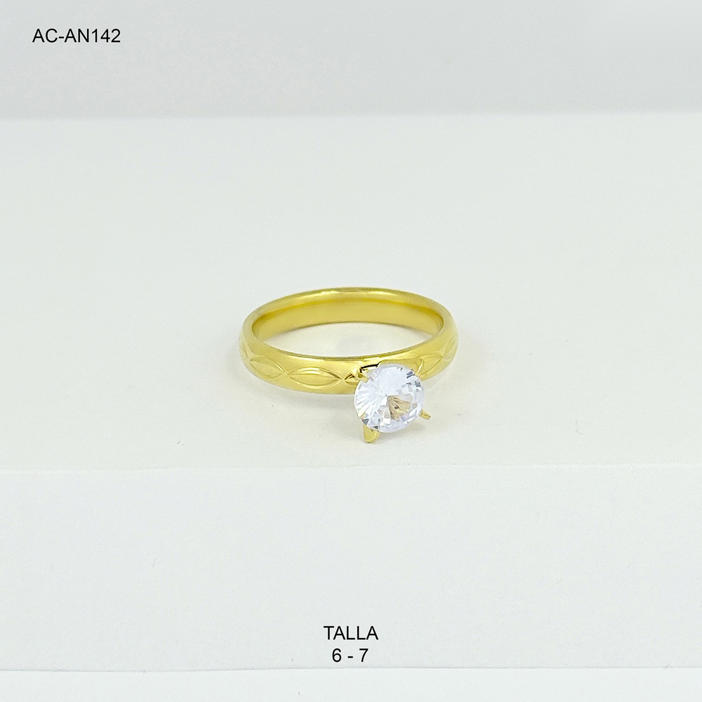 *ANILLO EN ACERO MULTICOLORES SOLITARIO SURTIDO