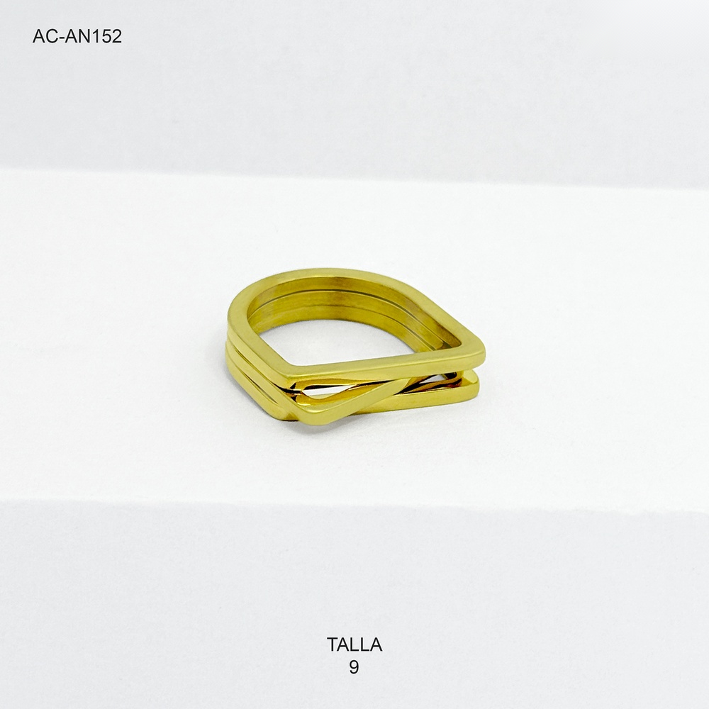 Anillo en acero gold geométrico surtido