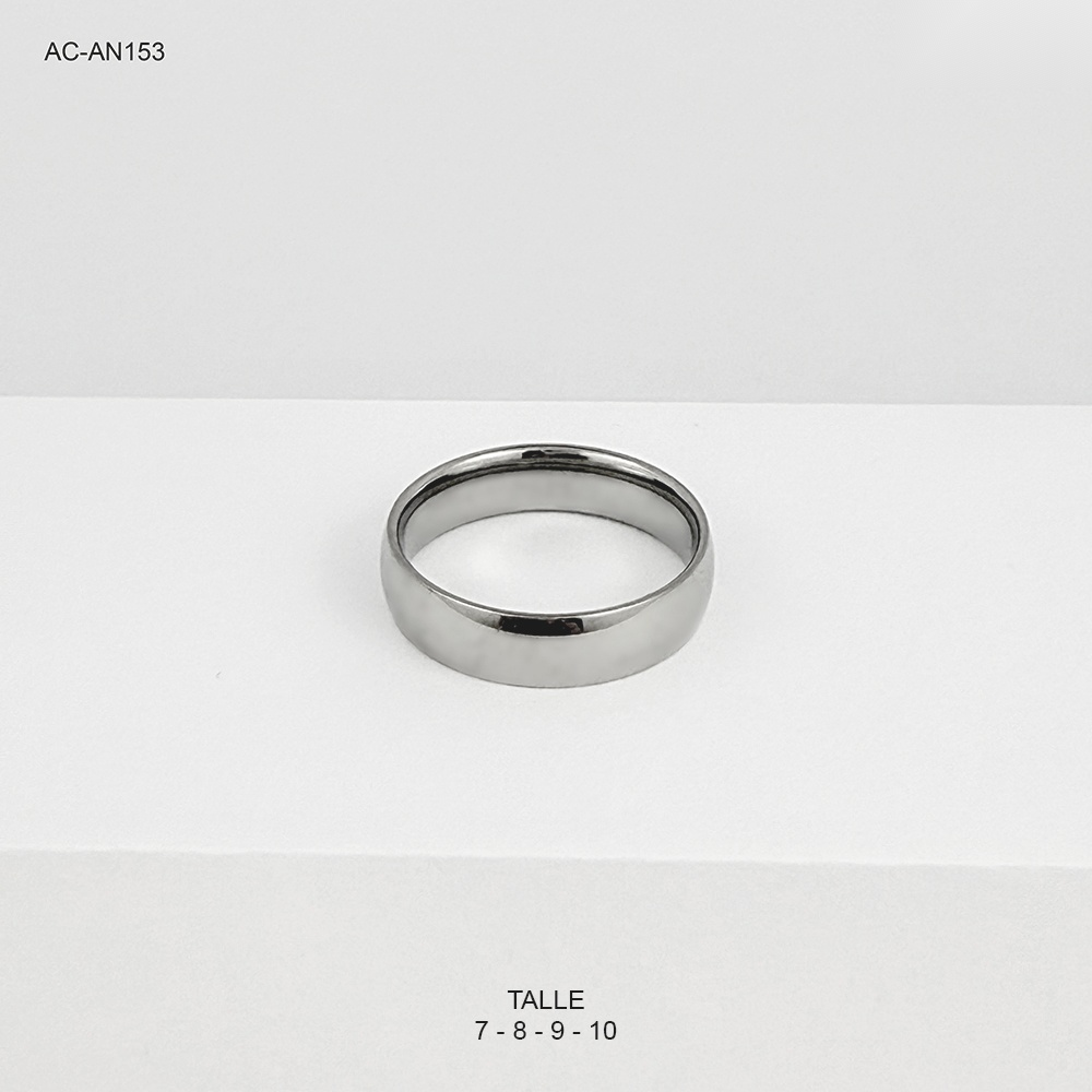 Anillo en acero silver aro liso