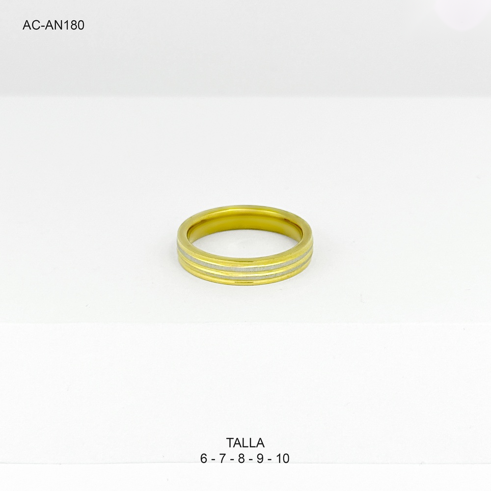 Anillo en acero bicolor aro alianza