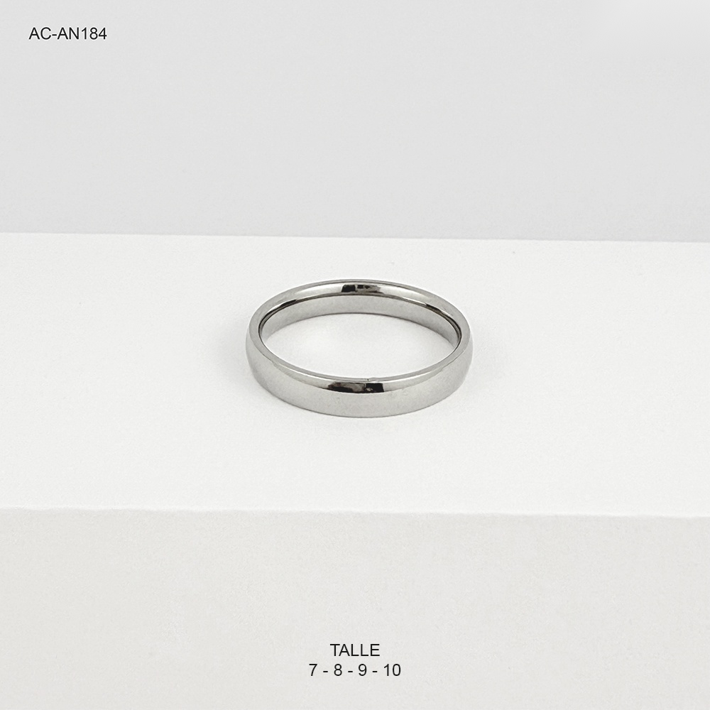 *ANILLO EN ACERO SILVER ARO ALIANZA SIMPLE