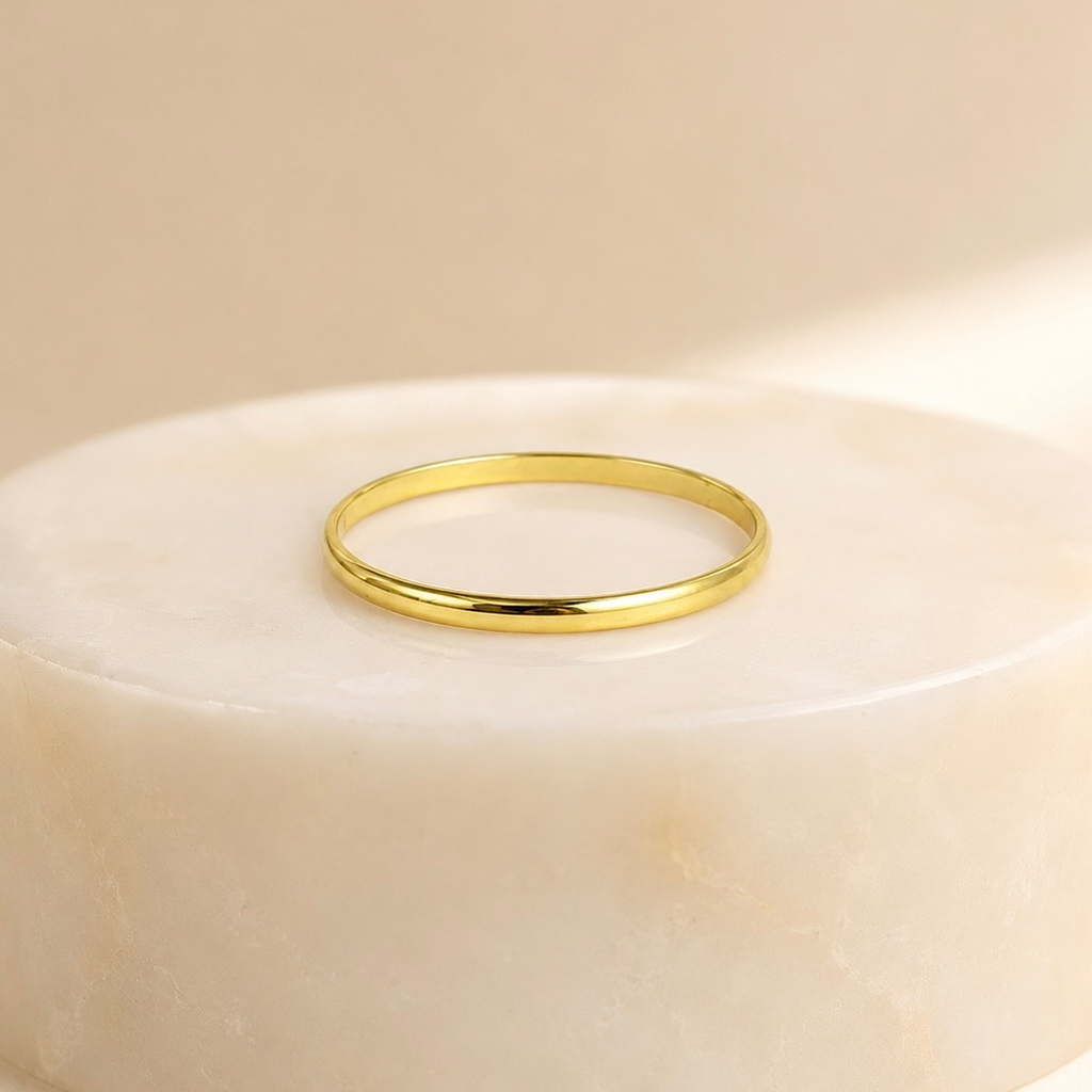 Anillo en acero gold aro extra delgado