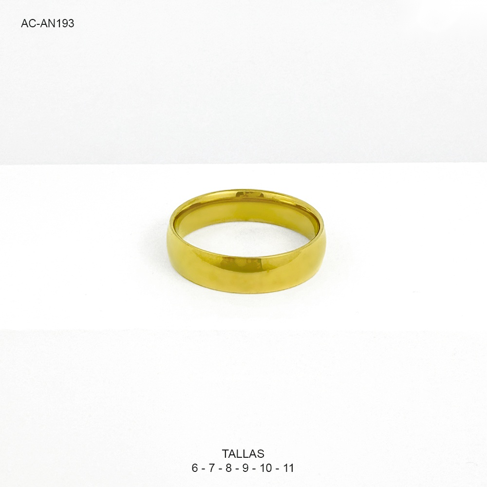 *ANILLO EN ACERO GOLD ARO ALIANZA SENCILLO
