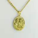 *CADENA CON DIJE EN ACERO GOLD / SILVER MEDALLA SAGRADA FAMILIA