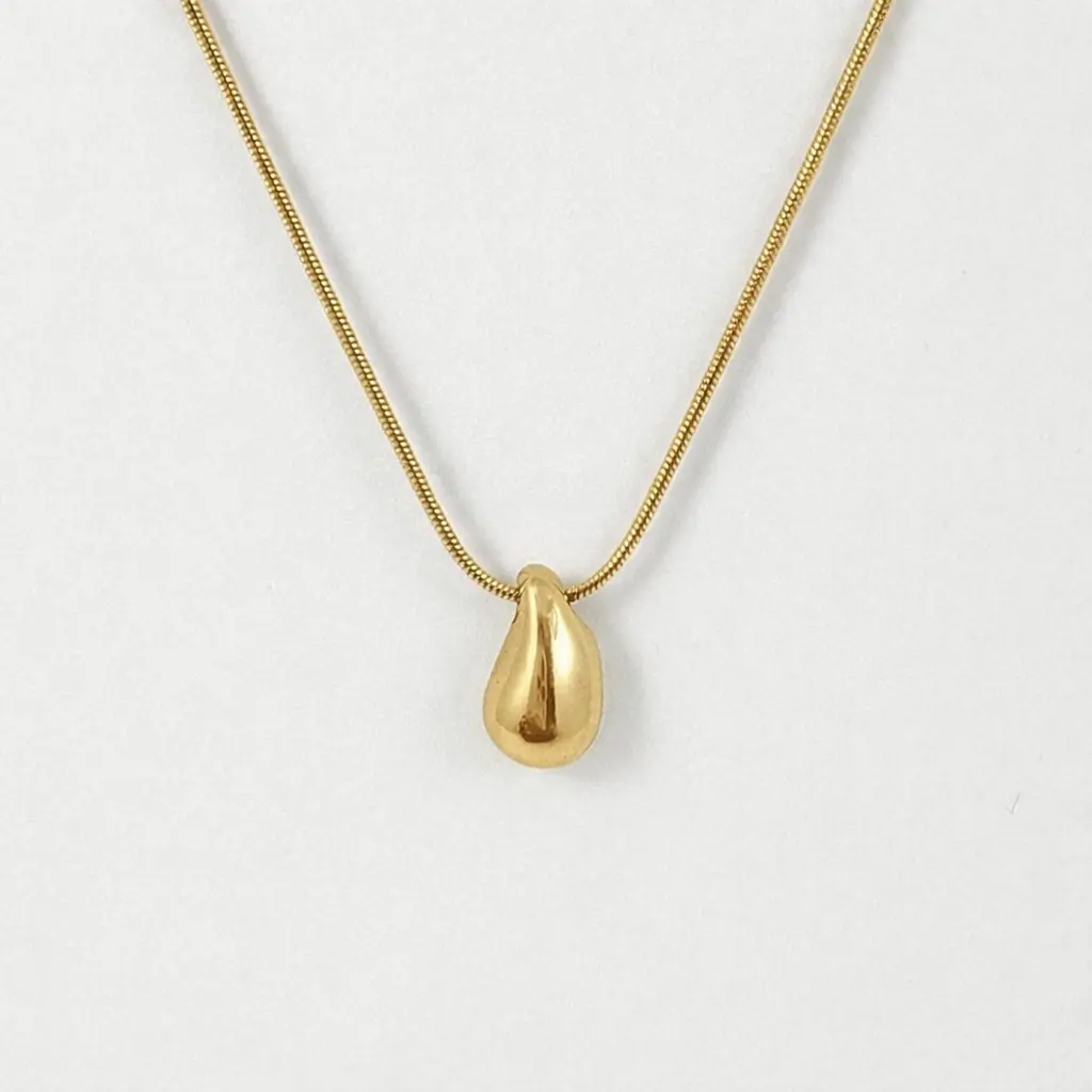 Collar en acero gold dije gota