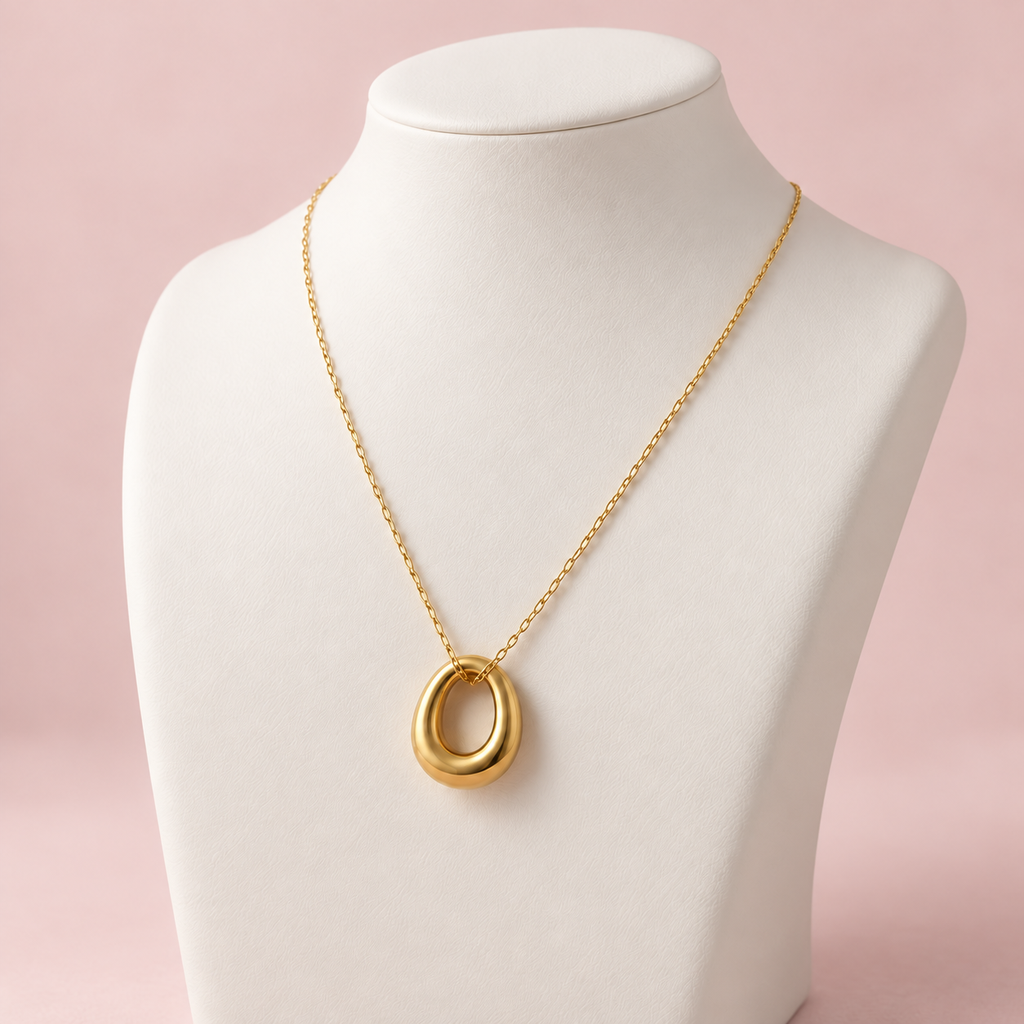 Collar en acero gold dije geométrico