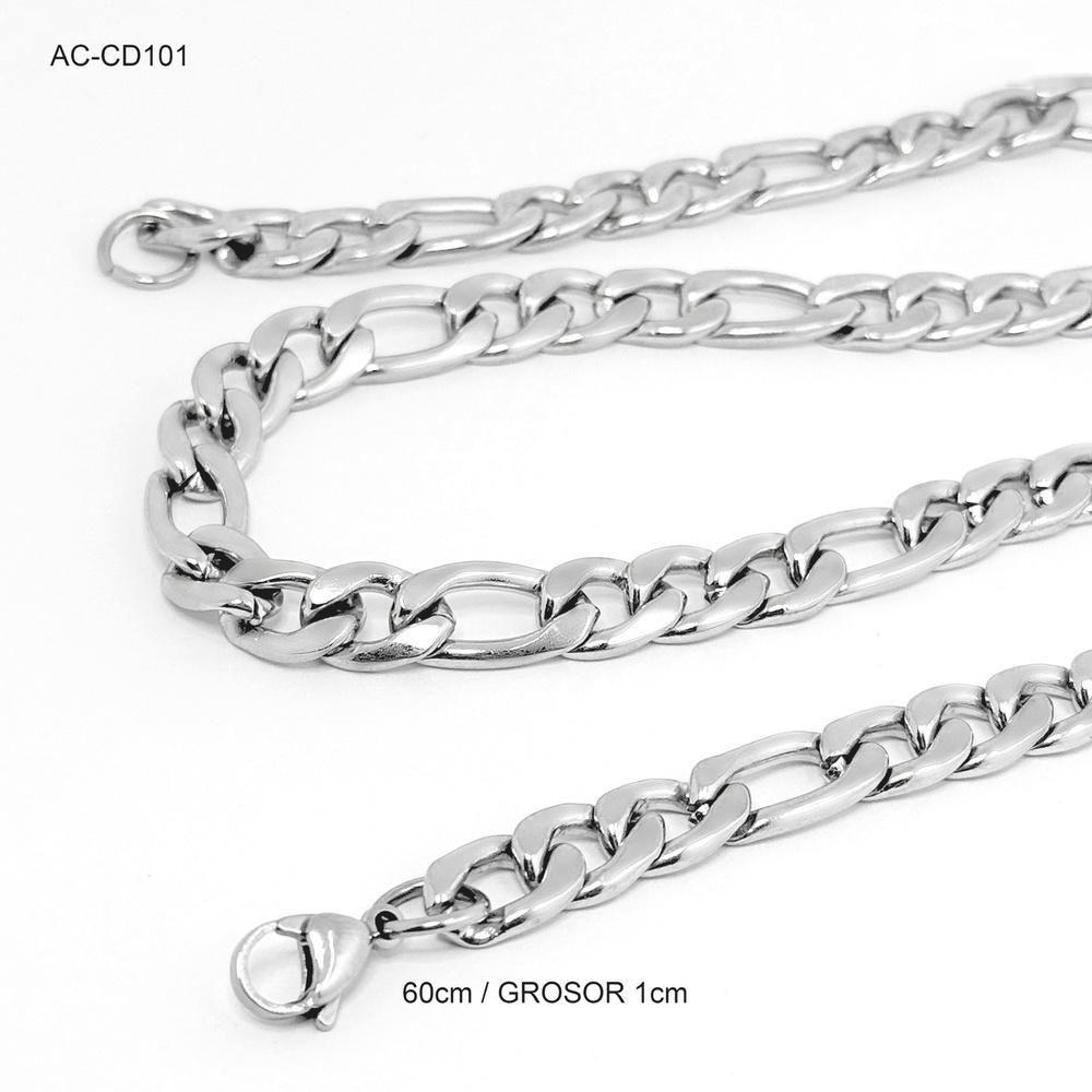 *CADENA ACERO SILVER TEJIDO CARTIER 60 CM / 1CM