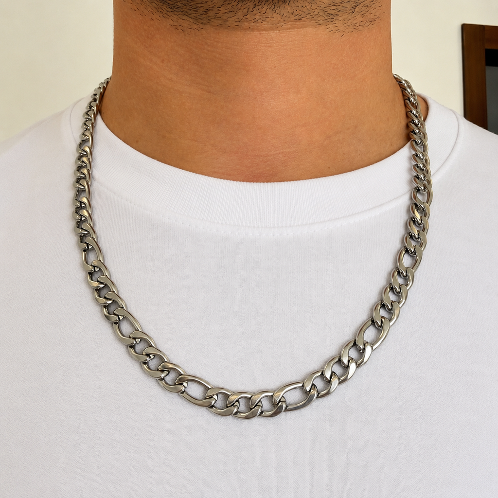 Cadena acero silver tejido cartier 60 cm / 1cm